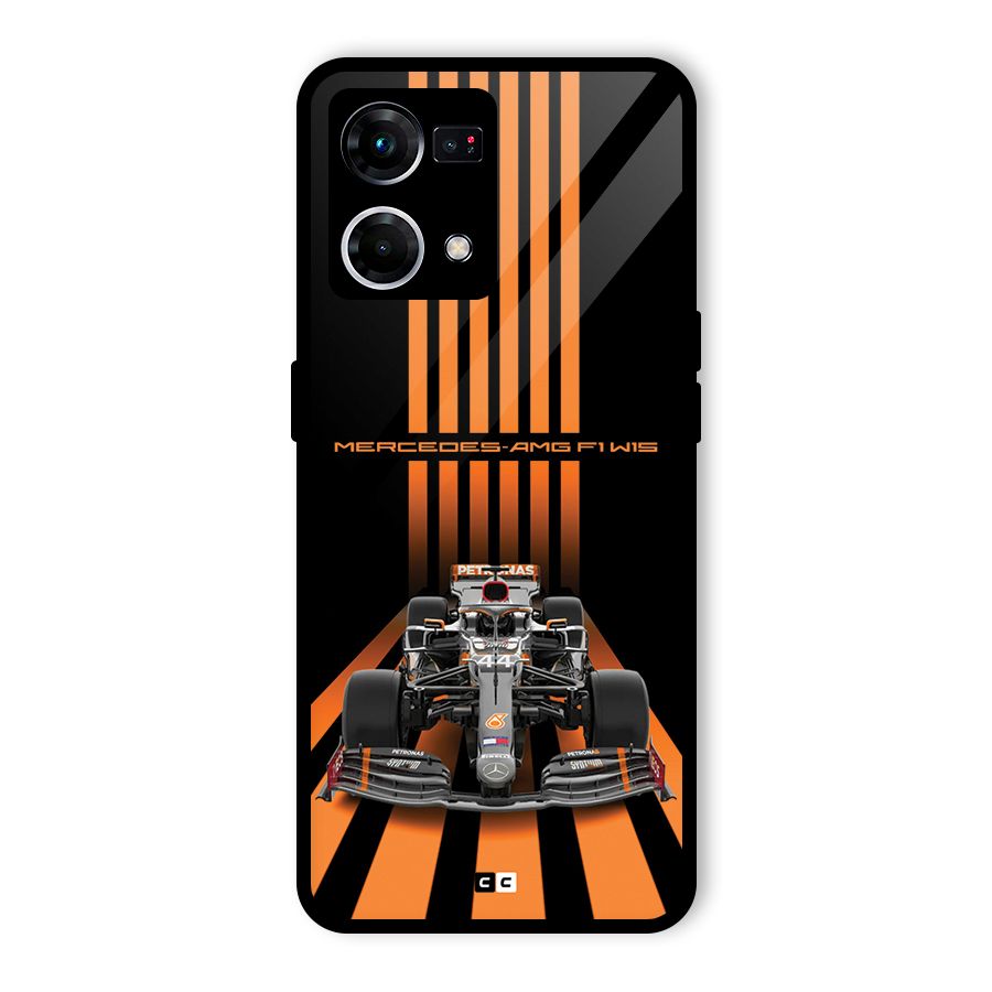 Supercar On Track Glass Back Case for Oppo F21 Pro 5G
