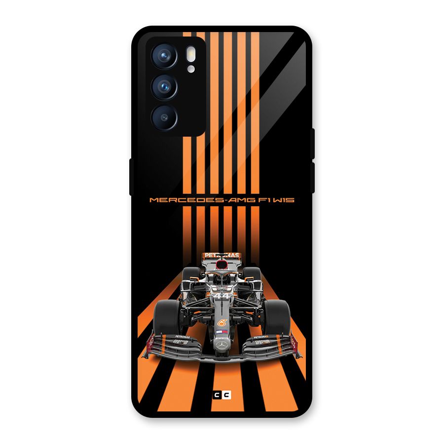 Supercar On Track Glass Back Case for Oppo Reno6 5G