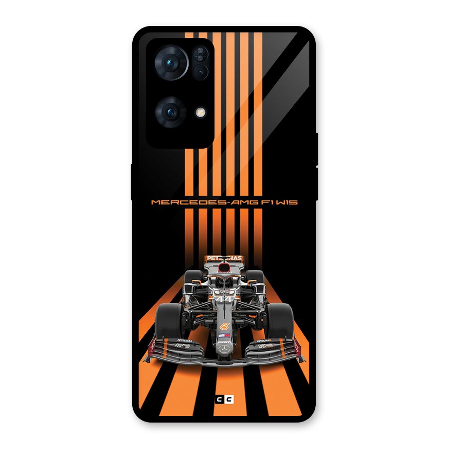 Supercar On Track Glass Back Case for Oppo Reno7 Pro 5G
