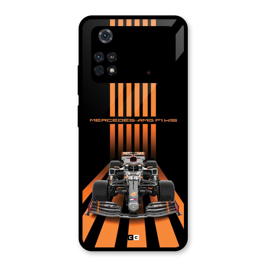 Supercar On Track Glass Back Case for Poco M4 Pro 4G