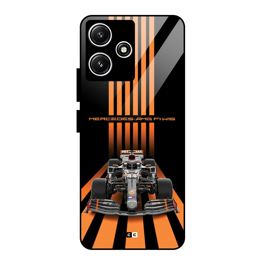 Supercar On Track Glass Back Case for Poco M6 Pro