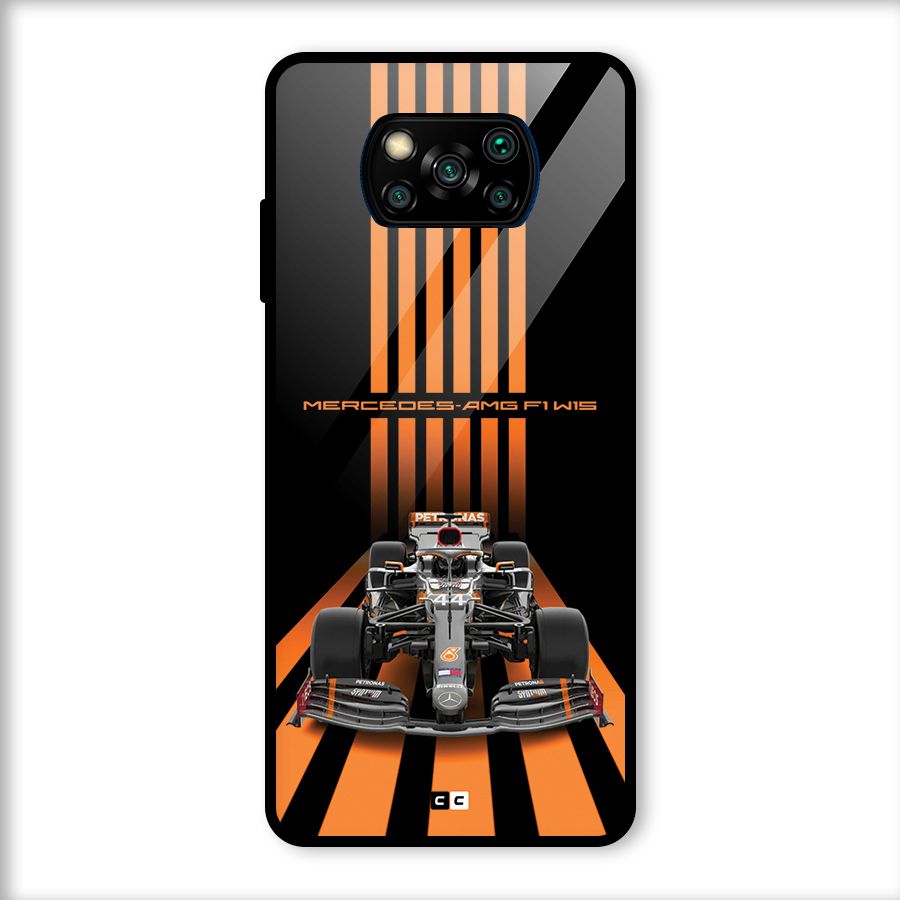 Supercar On Track Glass Back Case for Poco X3