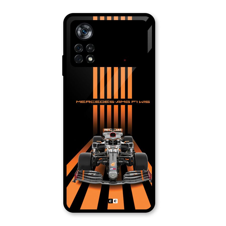 Supercar On Track Glass Back Case for Poco X4 Pro 5G
