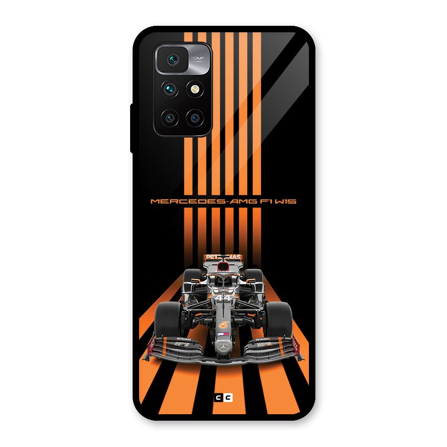 Supercar On Track Glass Back Case for Redmi 10 Prime