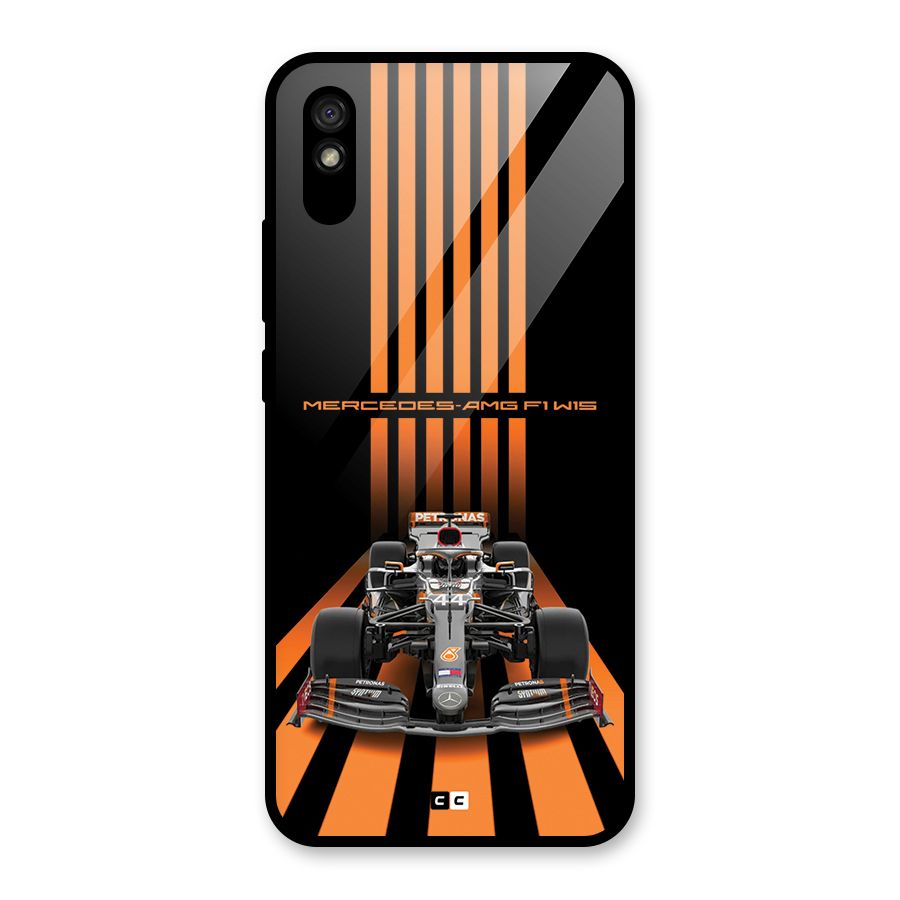 Supercar On Track Glass Back Case for Redmi 9A