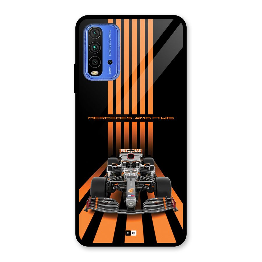 Supercar On Track Glass Back Case for Redmi 9 Power