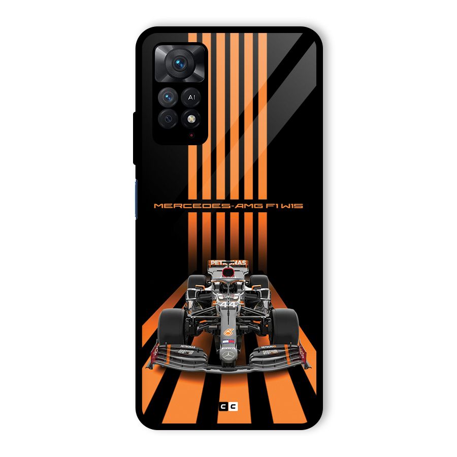 Supercar On Track Glass Back Case for Redmi Note 11 Pro