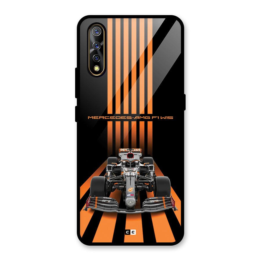 Supercar On Track Glass Back Case for Vivo S1