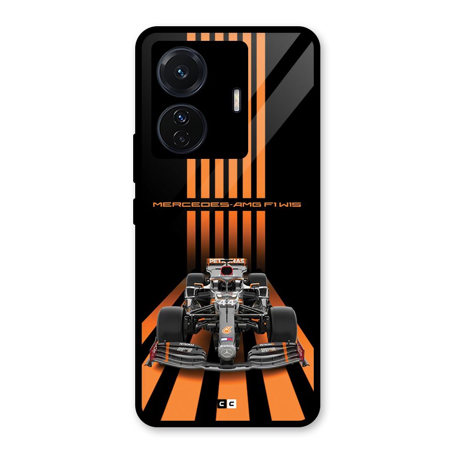 Supercar On Track Glass Back Case for Vivo T1 Pro