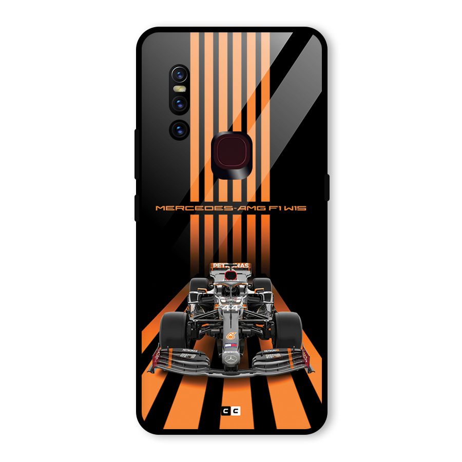Supercar On Track Glass Back Case for Vivo V15