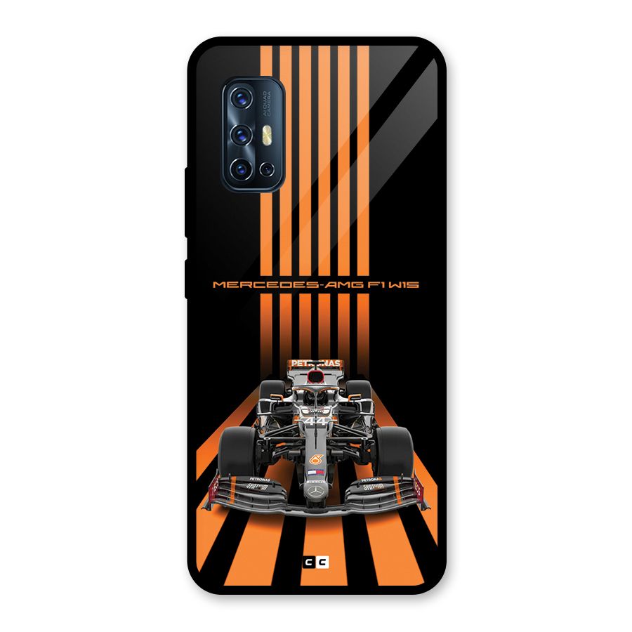 Supercar On Track Glass Back Case for Vivo V17