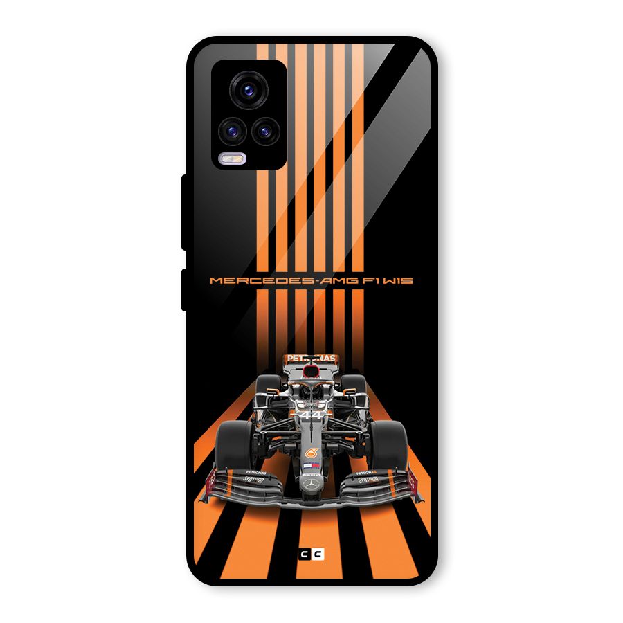 Supercar On Track Glass Back Case for Vivo V20