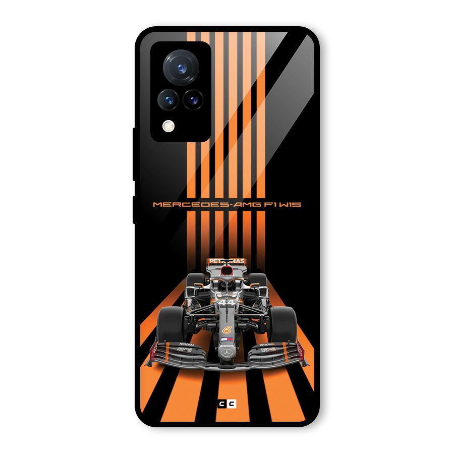 Supercar On Track Glass Back Case for Vivo V21 5G