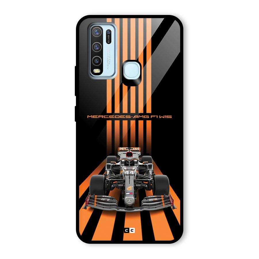 Supercar On Track Glass Back Case for Vivo Y30