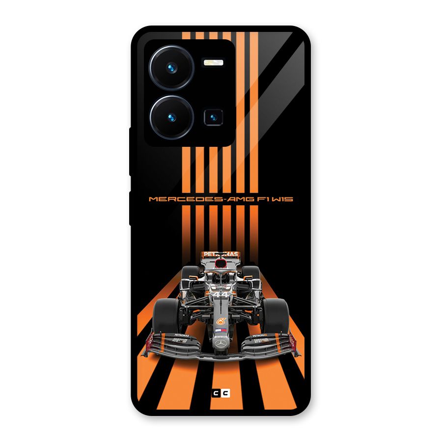 Supercar On Track Glass Back Case for Vivo Y35