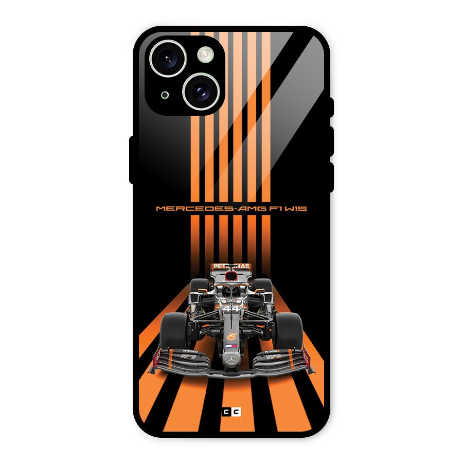 Supercar On Track Glass Back Case for iPhone 15 Plus