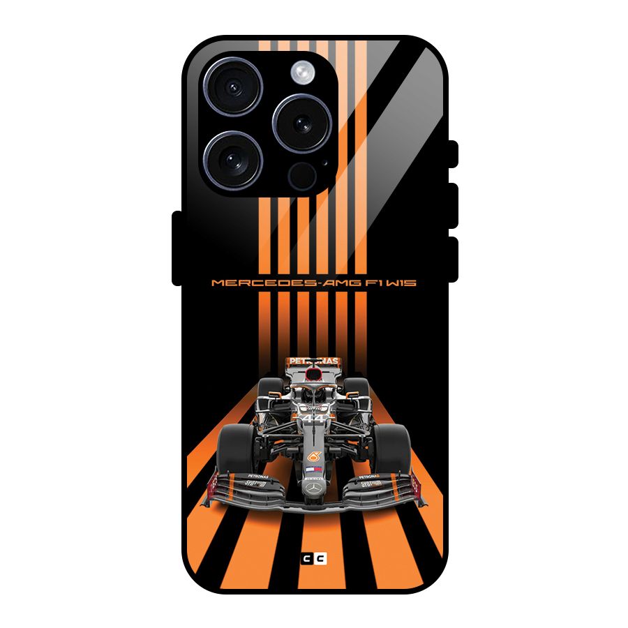 Supercar On Track Glass Back Case for iPhone 15 Pro