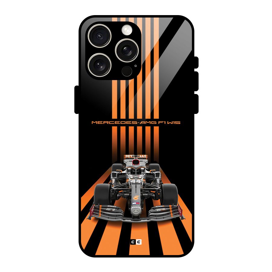 Supercar On Track Glass Back Case for iPhone 15 Pro Max
