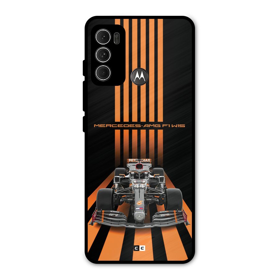 Supercar On Track Metal Back Case for Moto G60