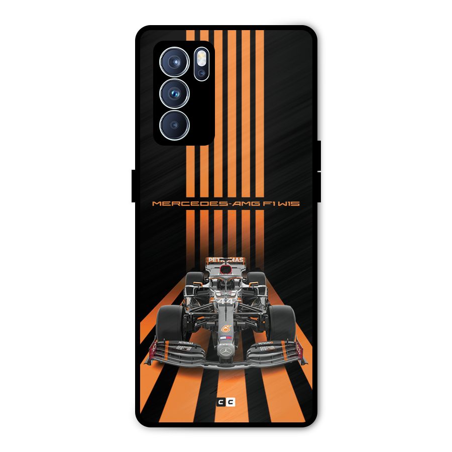 Supercar On Track Metal Back Case for Oppo Reno6 Pro 5G