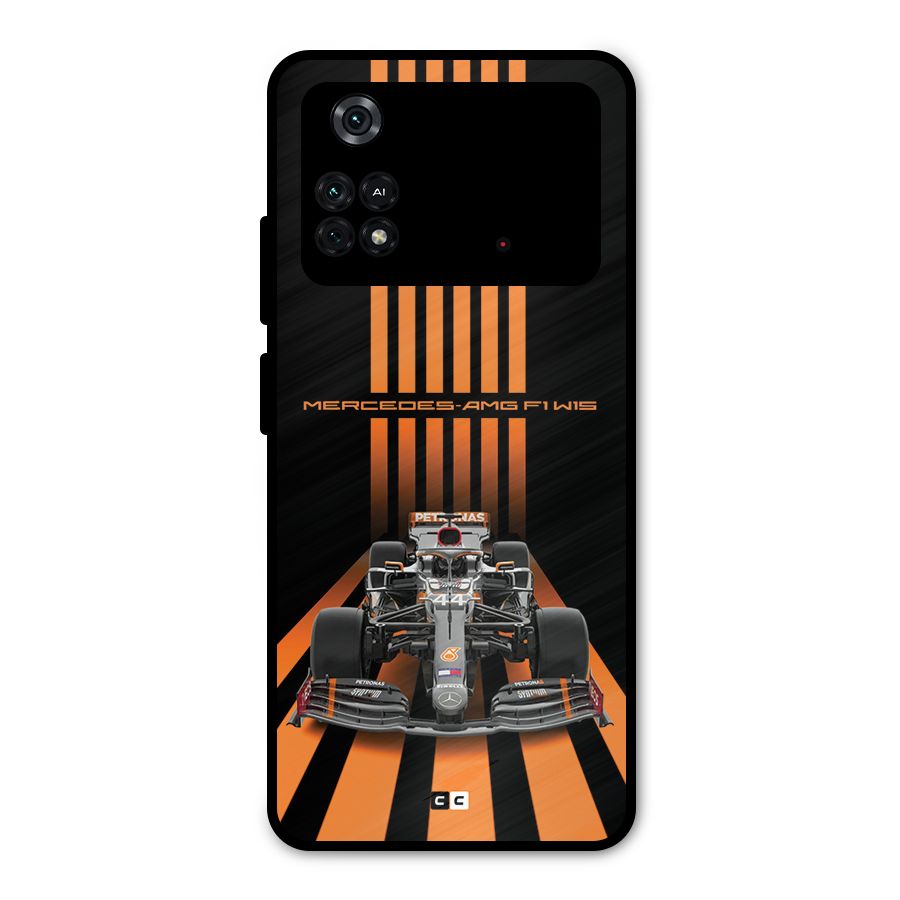 Supercar On Track Metal Back Case for Poco M4 Pro 4G