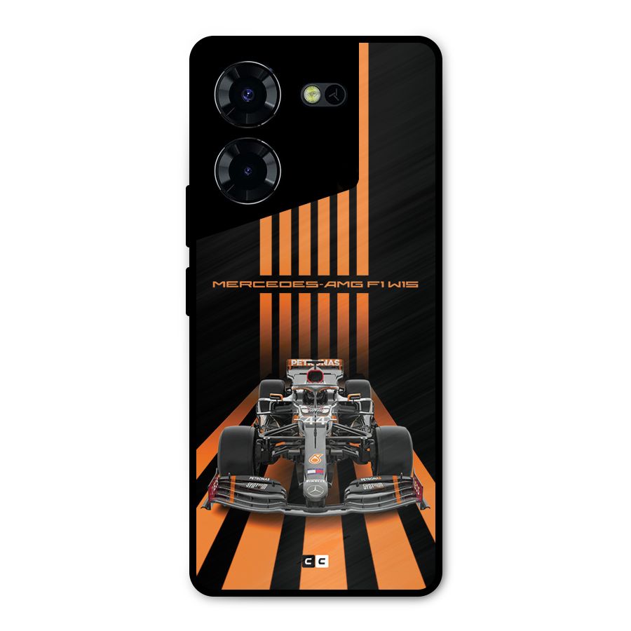 Supercar On Track Metal Back Case for Tecno Pova 5 Pro 5G