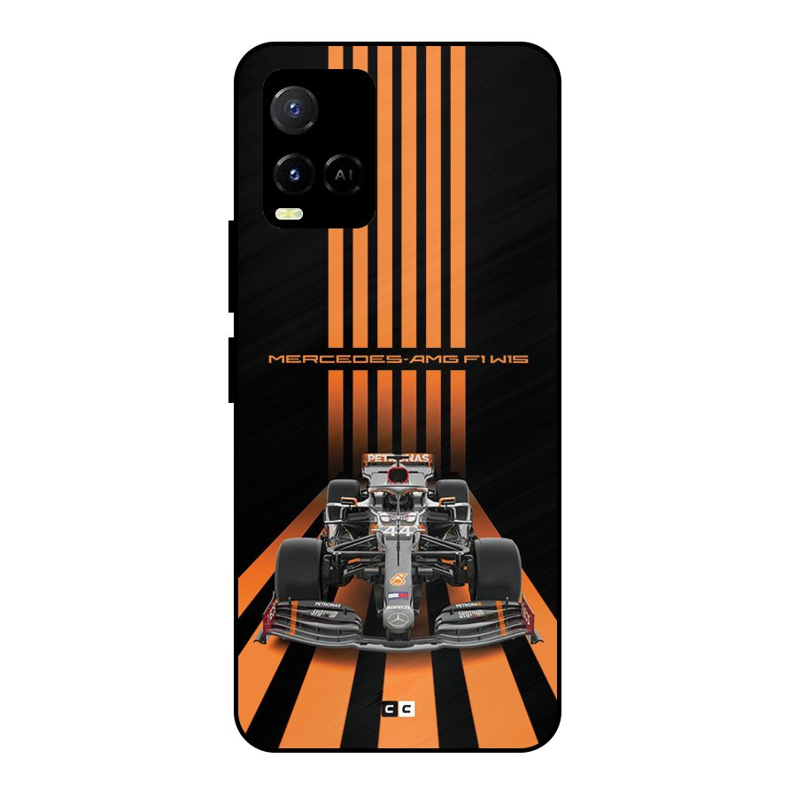 Supercar On Track Metal Back Case for Vivo Y21G
