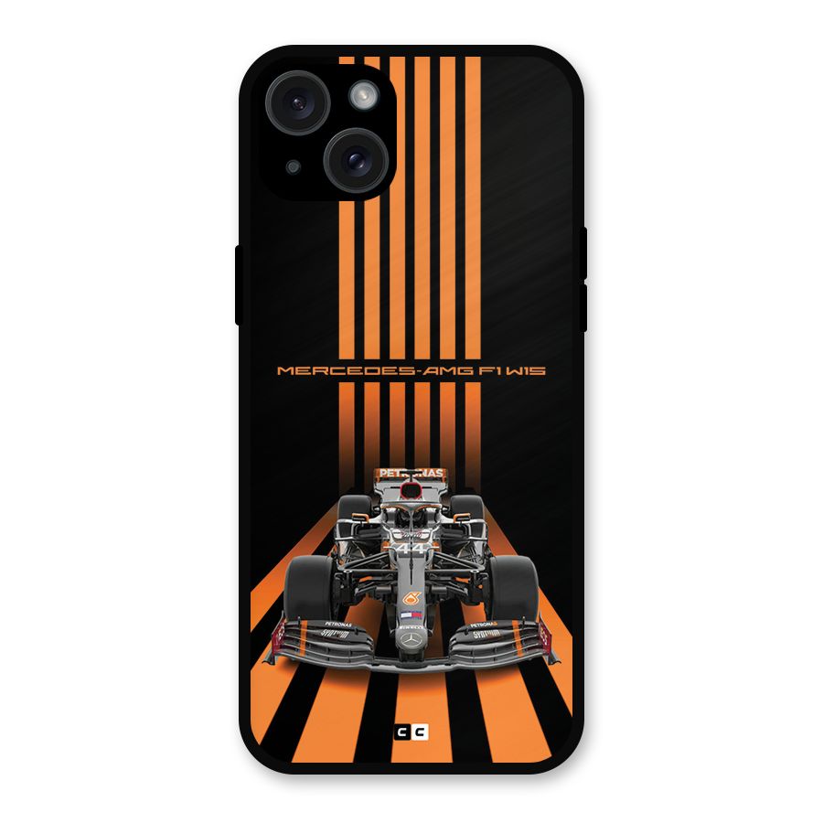 Supercar On Track Metal Back Case for iPhone 15 Plus