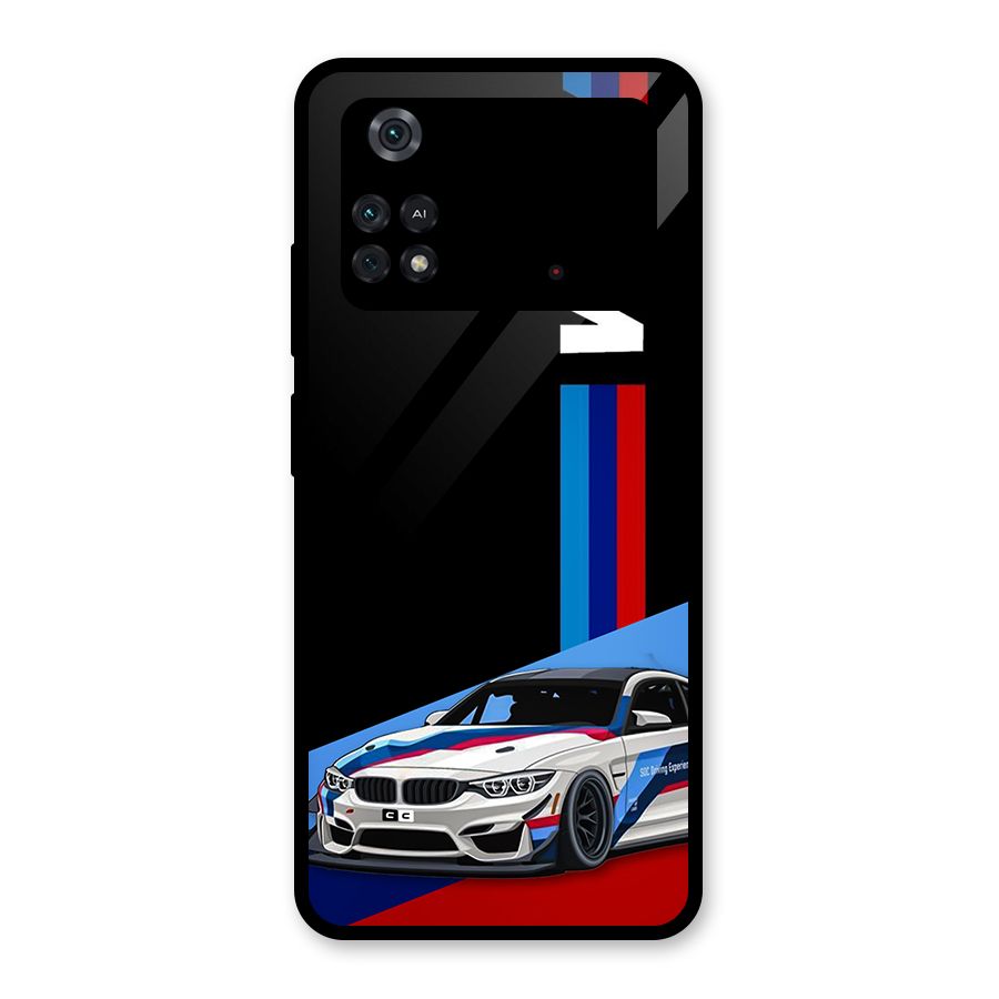 Supercar Stance Glass Back Case for Poco M4 Pro 4G