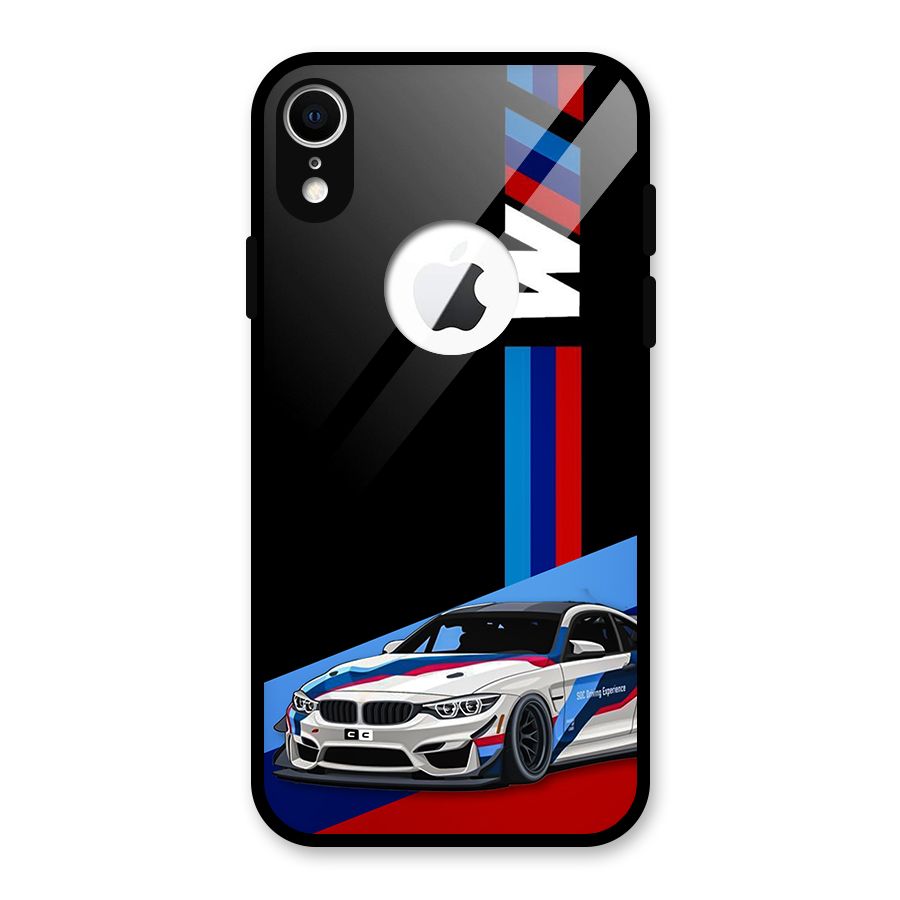 Supercar Stance Glass Back Case for iPhone XR Logo Cut