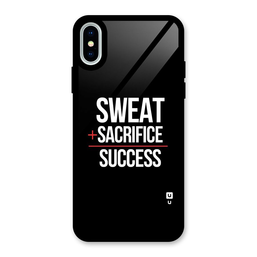 Sweat Sacrifice Success Glass Back Case for iPhone XS