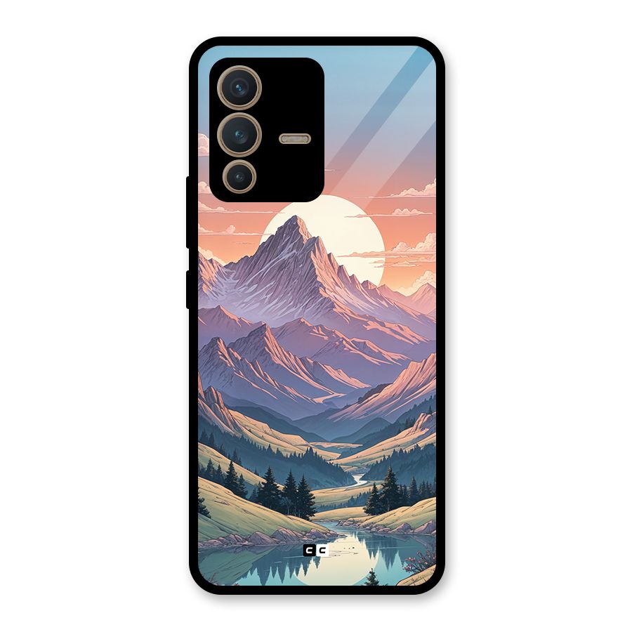 Sweet Evening Glass Back Case for Vivo V23 5G