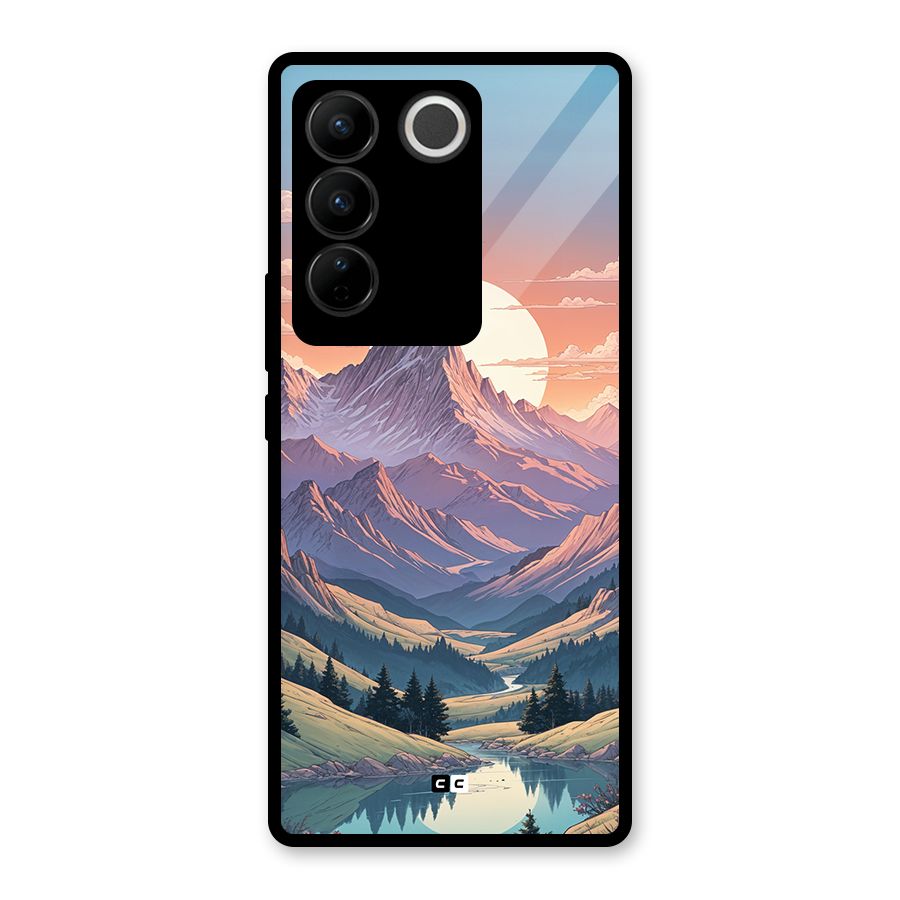 Sweet Evening Glass Back Case for Vivo V27