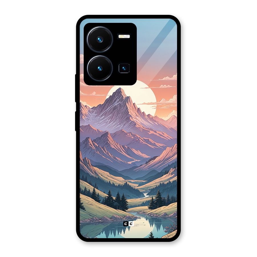 Sweet Evening Glass Back Case for Vivo Y35