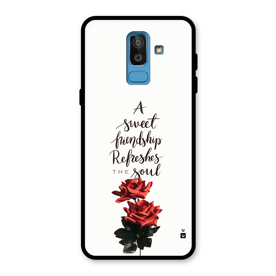 Sweet Friendship Glass Back Case for Galaxy J8