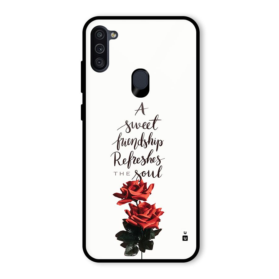 Sweet Friendship Glass Back Case for Galaxy M11