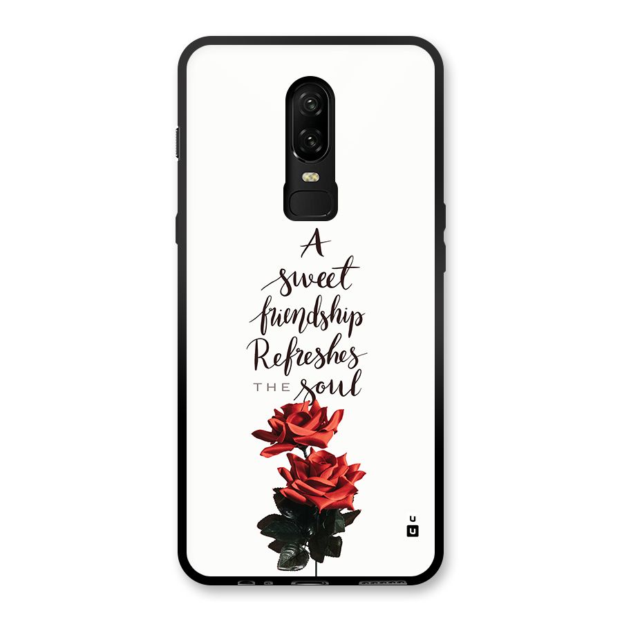 Sweet Friendship Glass Back Case for OnePlus 6