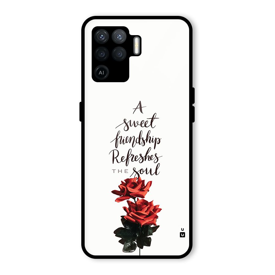 Sweet Friendship Glass Back Case for Oppo F19 Pro