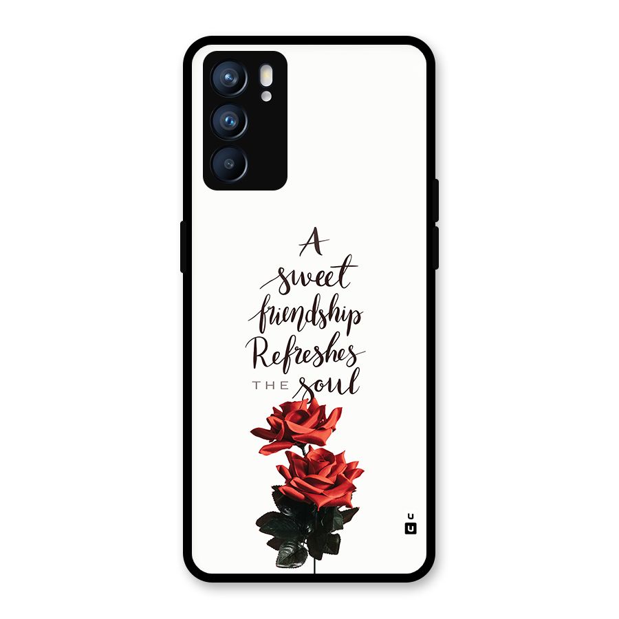 Sweet Friendship Glass Back Case for Oppo Reno6 5G