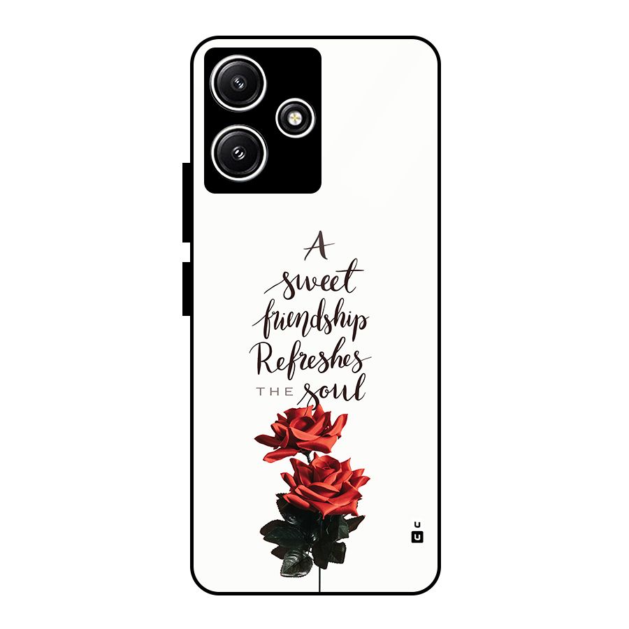 Sweet Friendship Glass Back Case for Poco M6 Pro
