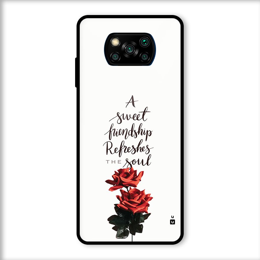 Sweet Friendship Glass Back Case for Poco X3