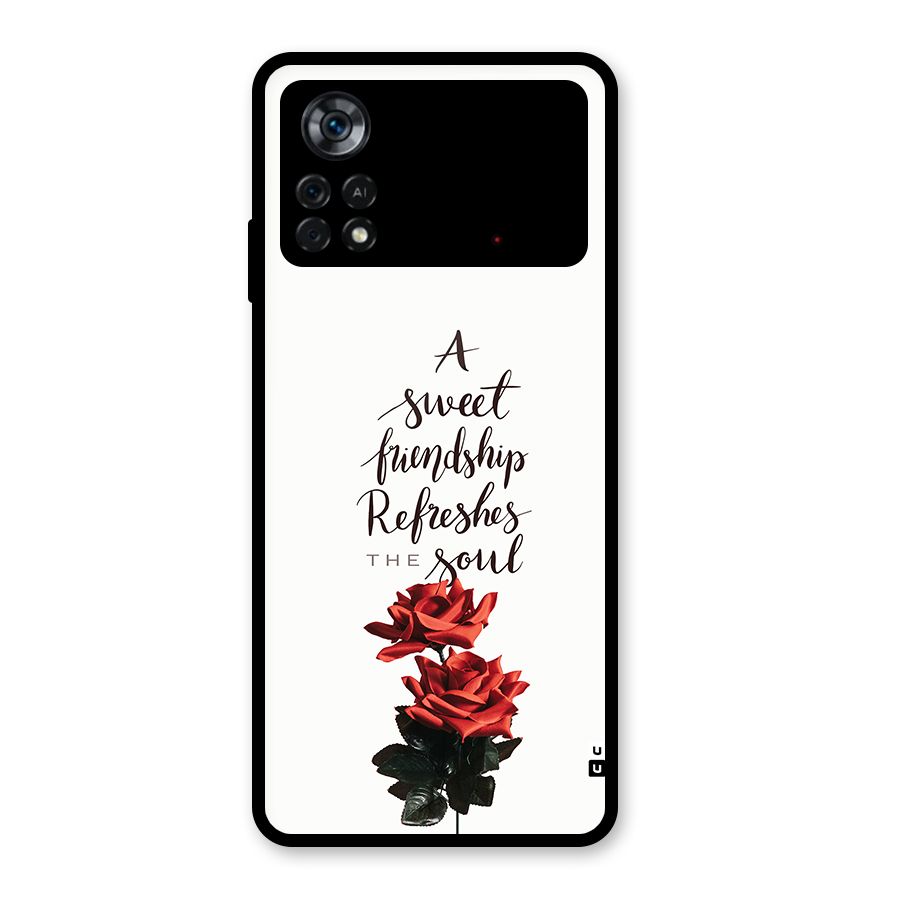 Sweet Friendship Glass Back Case for Poco X4 Pro 5G