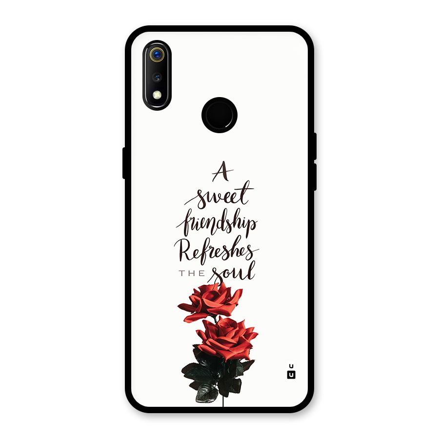 Sweet Friendship Glass Back Case for Realme 3i