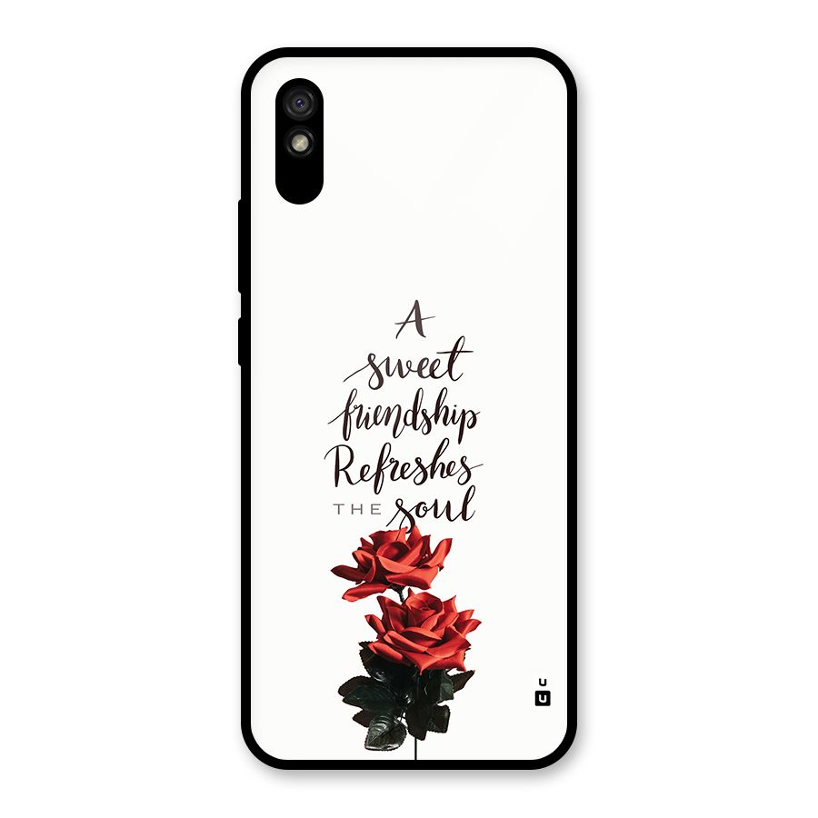 Sweet Friendship Glass Back Case for Redmi 9A
