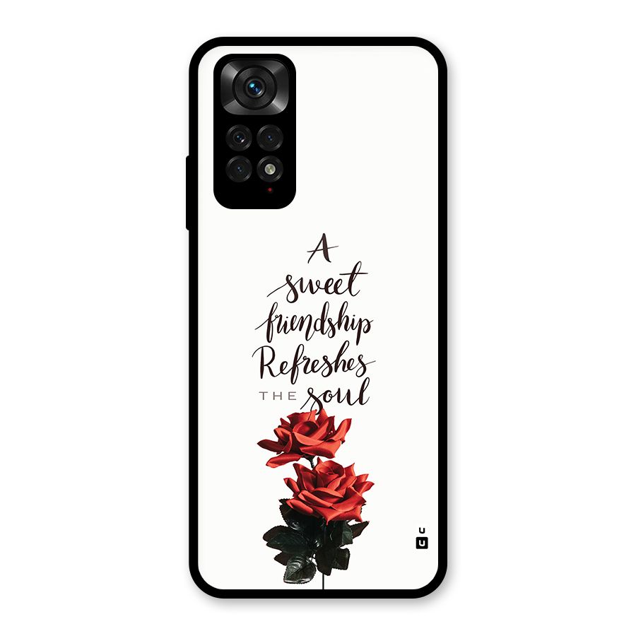 Sweet Friendship Glass Back Case for Redmi Note 11