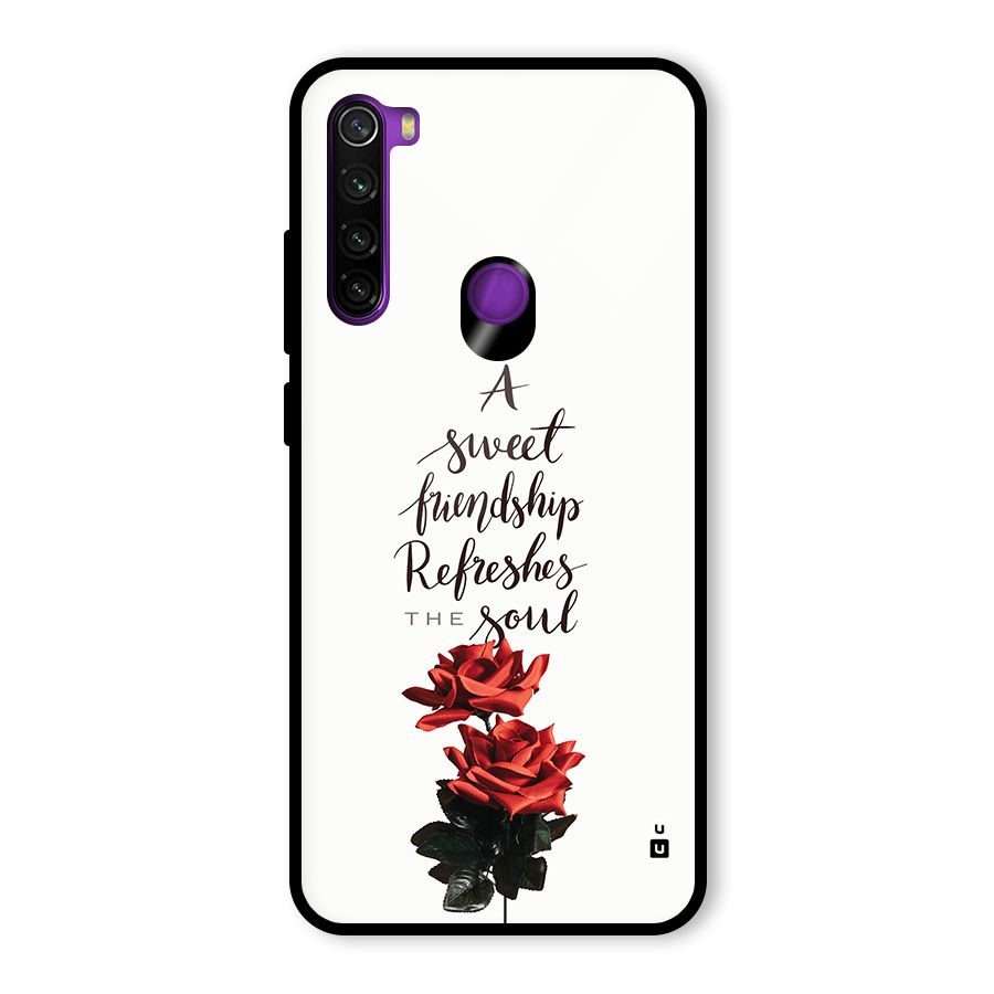 Sweet Friendship Glass Back Case for Redmi Note 8
