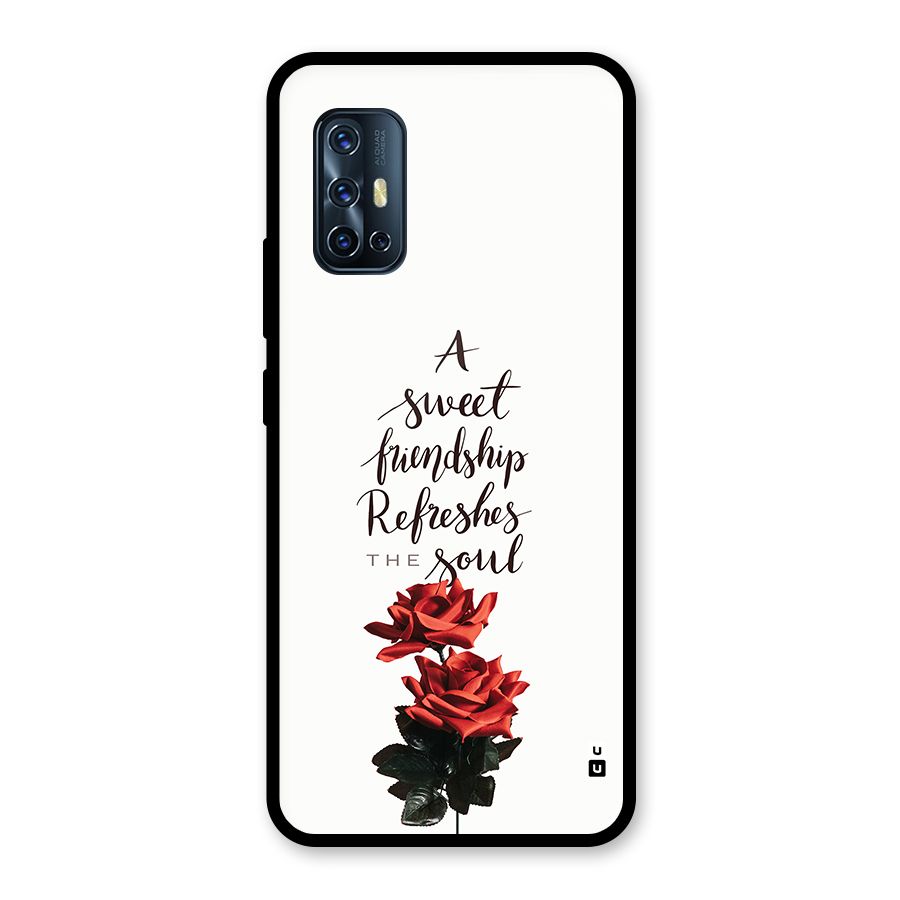 Sweet Friendship Glass Back Case for Vivo V17