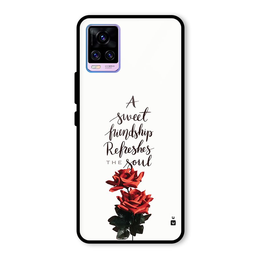 Sweet Friendship Glass Back Case for Vivo V20 Pro