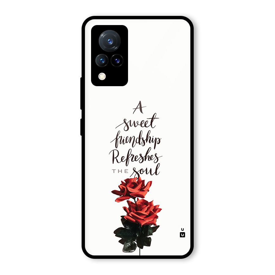 Sweet Friendship Glass Back Case for Vivo V21 5G