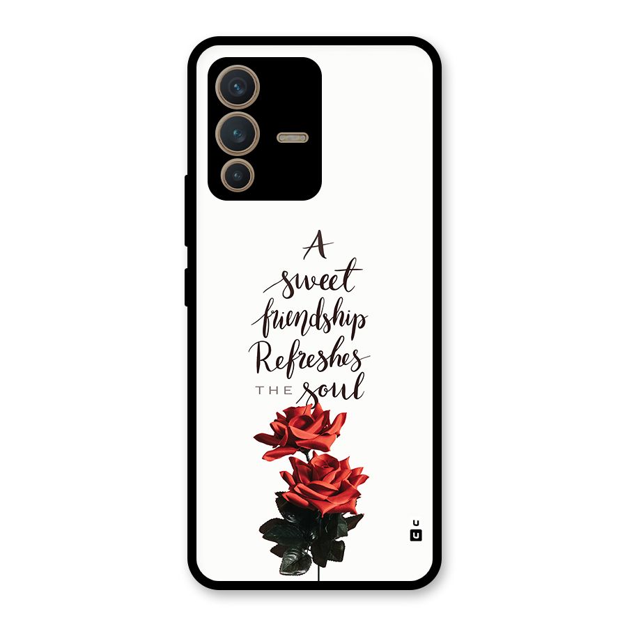 Sweet Friendship Glass Back Case for Vivo V23 5G